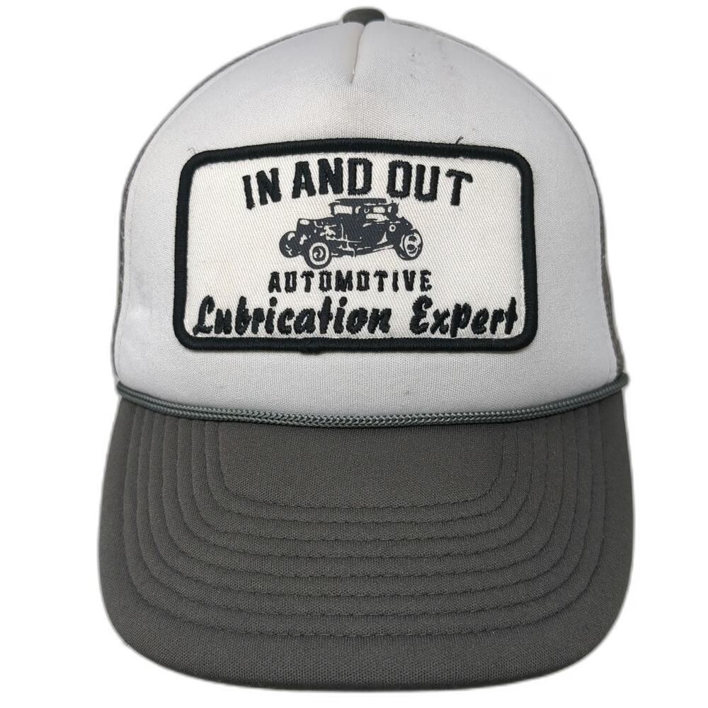 Spirit Trucker Hat Gray White One Size Automotive Lubrication Expert Snapback